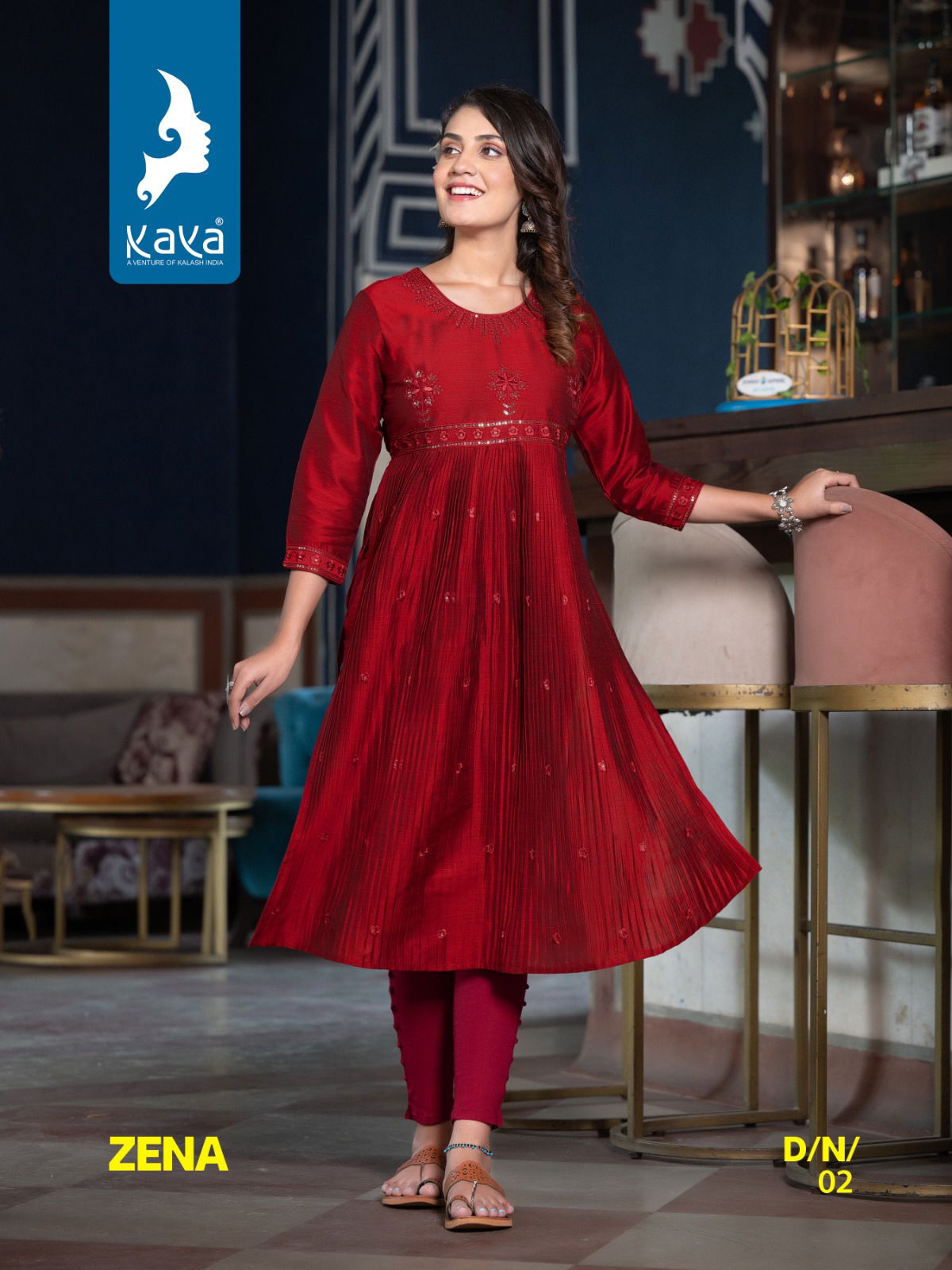 Kaya Zeena Silk Naira Cut Designer Kurtis Catalog
